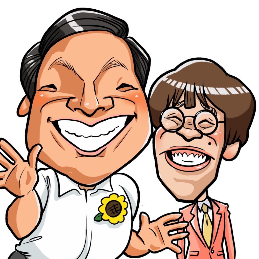 キャンバス油絵 　AP♡ 　笑ってる仲良しこぶたたち 4indi | 爆笑似顔絵 カリカチュアジャパン